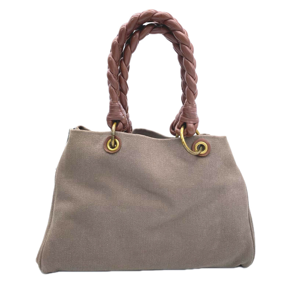 BOTTEGA VENETA Canvas Tote Bag 195976 Handbag Brown Women's